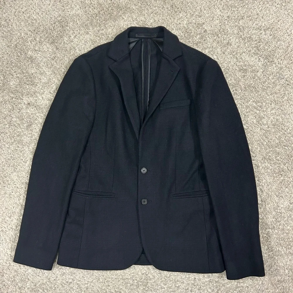 AllSaints Blazer‎ Italian Cloth 36 Black Wool Cashmere Blend Slim Fit Jacket